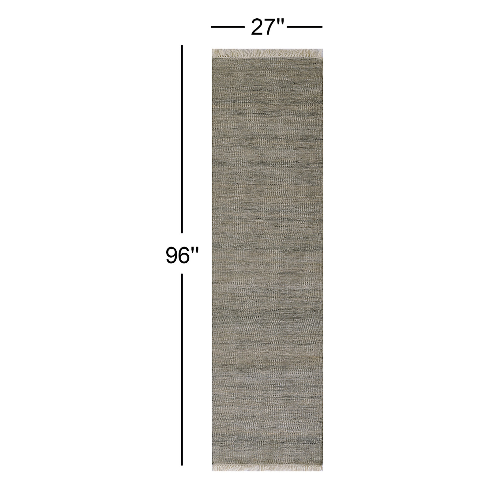 Cassandra Gray Hand-Woven Rug, Runner 2'3" x 8'