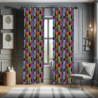 African Semi-Sheer Rod Pocket Curtain Panels