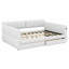 Lit plateforme tapissier avec port USB, 2 tiroirs, tête de lit et accoudoirs-967678294