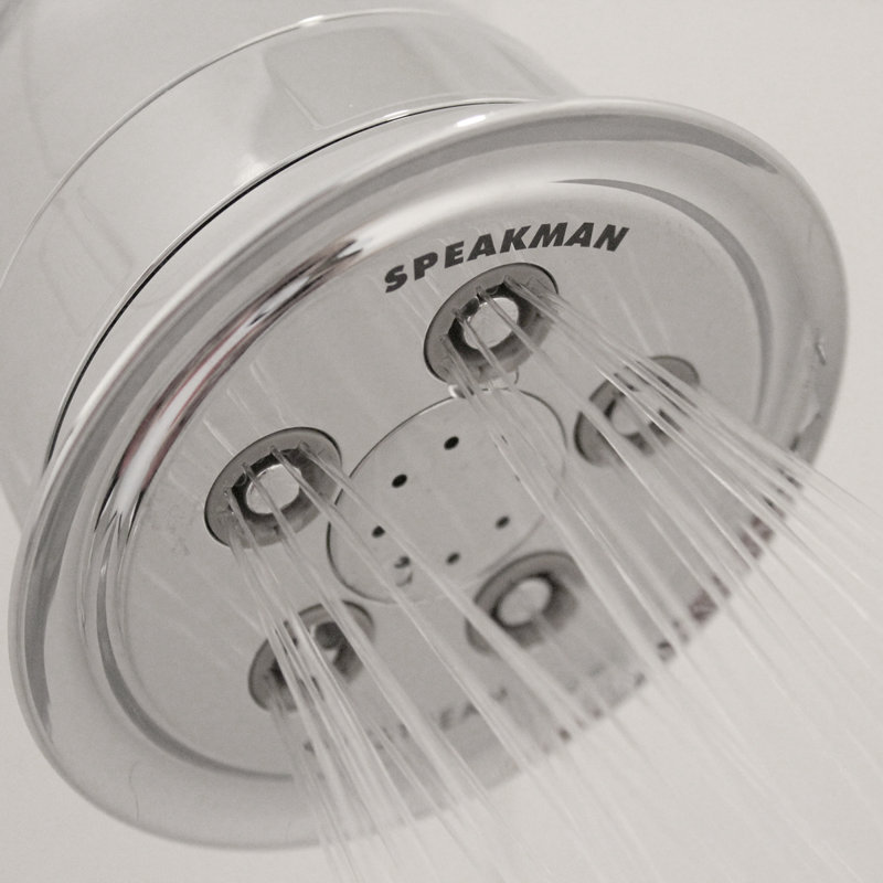 Polished Chrome Adjustable Shower Head with Filter and Jet Spray