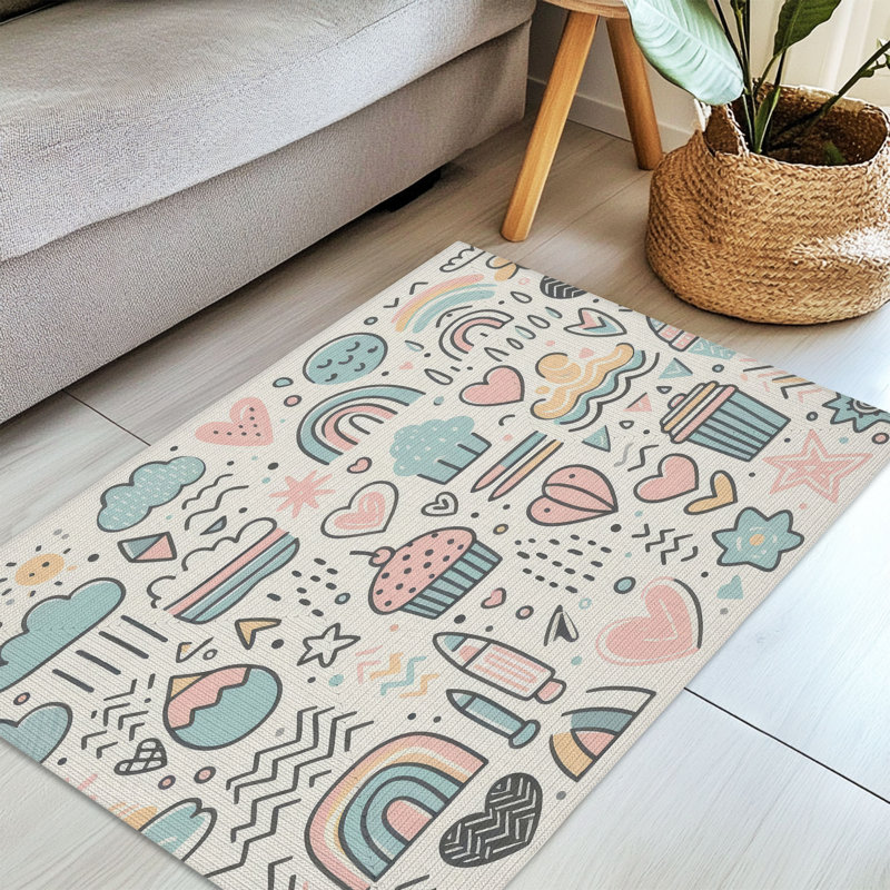 Tapis tressé Gentle Scribble, Rectangulaire 3 pi x 5 pi