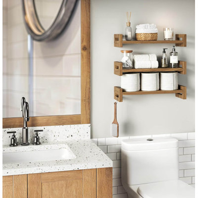 Ensemble de 3 tablettes murales flottantes en bois pour un décor polyvalent