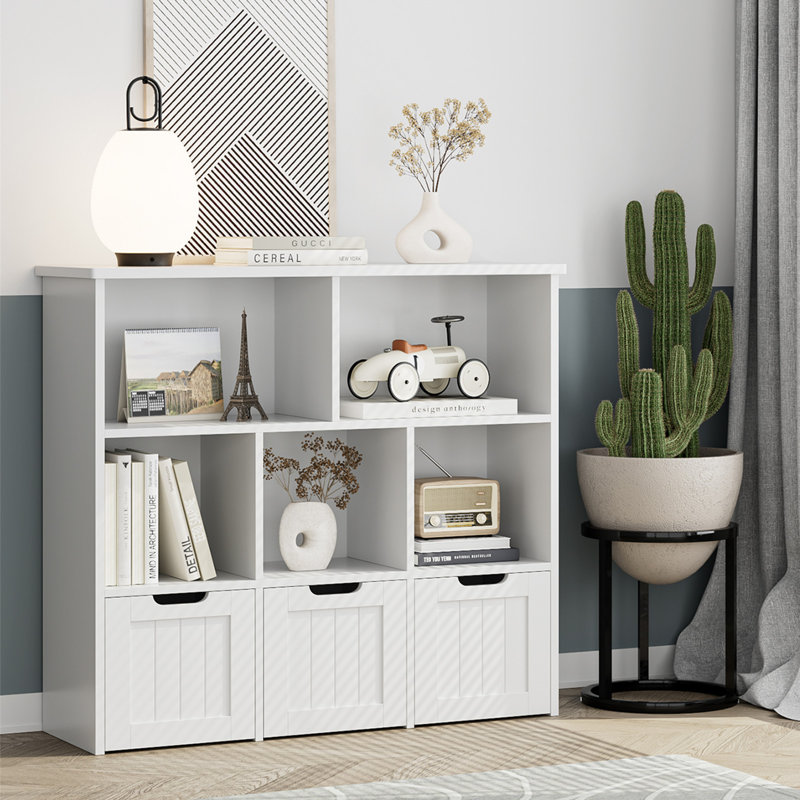 Boîte à jouets et organisateur l 39,4 po x H 35,4 po Kalb, Blanc