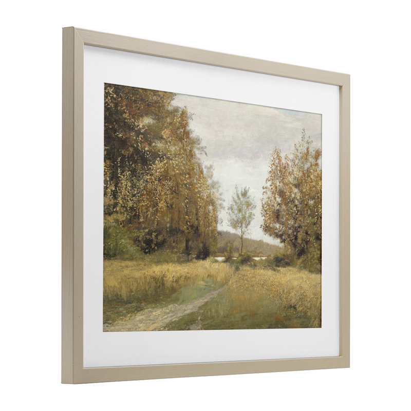 «Path Through Autumn Trees», reproduction sous verre encadrée, conception par Amber Sterling, H 13 po x l 16 po