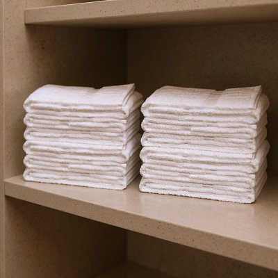 Ensemble de 12 essuie-mains en coton blanc 15 po x 25 po