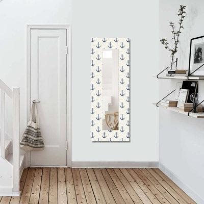 Élégant miroir décoratif avec cadre en bois, 15,7 x 47,2 pouces | 100% toile sur panneau de fibres à densité moyenne, épaisseur: 0,12 pouce | Taille réelle du miroir: 7,9 po x 39,4 po | Décoration murale élégante pour le salon, la chambre à coucher et le vestibule