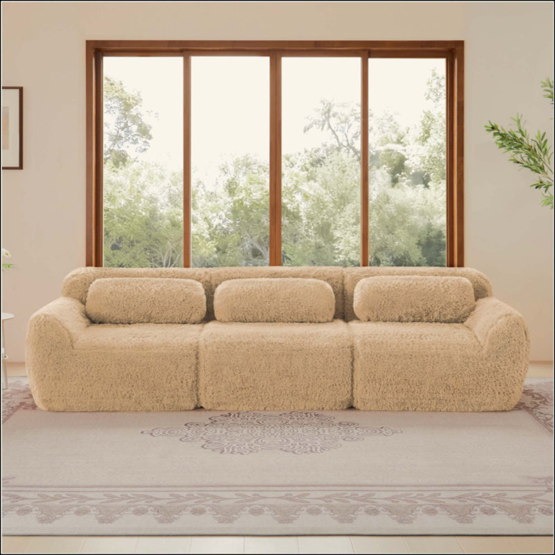 Tissu moelleux doux et moelleux, canapé-lit modulaire modulaire, conception ergonomique avec repose-pieds et coussins décoratifs, raccordement par boucle pour emballage sous vide à compression complète, pour le cinéma maison