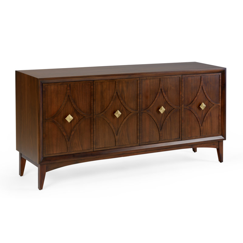 Diamond 72'' W Solid Wood Sideboard, Walnut