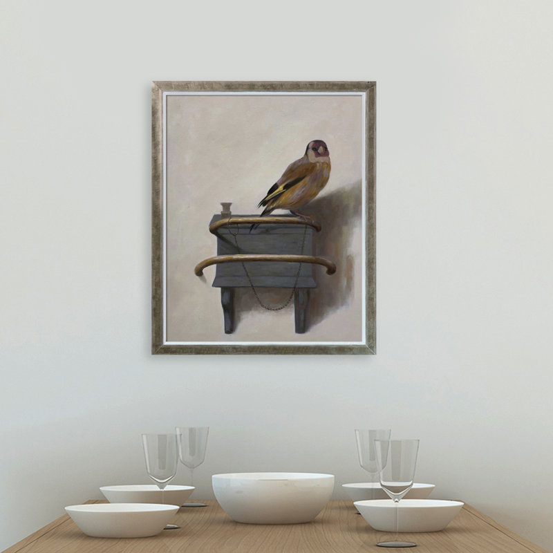 Le chardonneret par Carel Fabritius, reproduction d'art sur toile encadrée, H 22,4 po x l 18,4 po x P 2 po