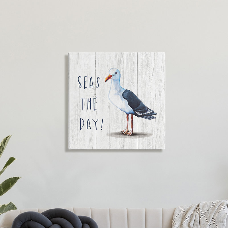 Seas The Day - Peinture, Toile tendue, H 24 po x l 24 po x 1,5 po