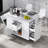 50.7" Kitchen Island With Storage Tilt Trash Can Cabinet And Pull Out Cabinet Organizer, Rolling Kitchen Island On 5 Wheels With Drop Leaf, 2 Drawers, 1Door For Kitchen, Dining Room, -1999590584