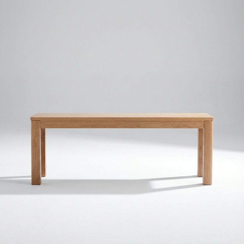 Solid Wood Dining Bench with Rectangular Design and Spacious Seating Surface