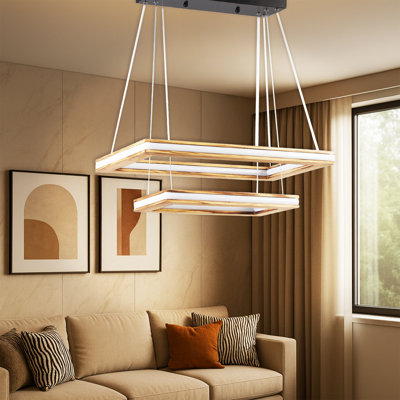 2 Tiers Rectangle 3 Variable Colour LED Chandelier