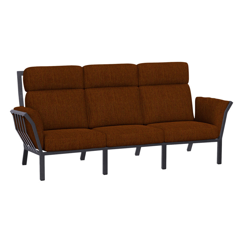 Aris Outdoor 3 - Seat Patio Sofa, Sahara Cafe, Graphite
