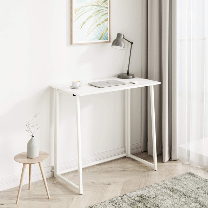 Dontavias Metal Base Computer Desk, White