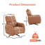 Fauteuil inclinable électrique pivotant en cuir véritable de 31,9 po de largeur-890729419