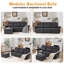 Canapé modulaire 100,4 po en similicuir 3 places avec appuis-tête réglables à 6 positions-130818122