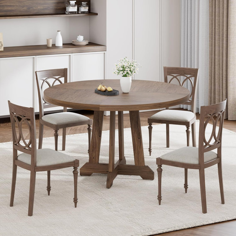 Dining Table with Wood Base