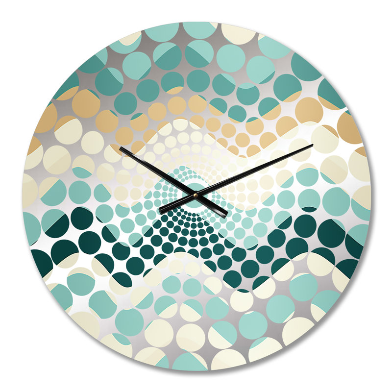 Horloge murale à chevrons vert Serene Seashore, Petit