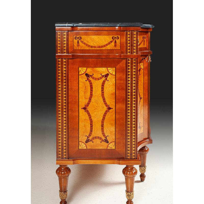 English Style Sideboard with Black Marble Top