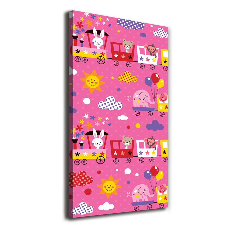 Cheerful Train - Wrapped Canvas Print