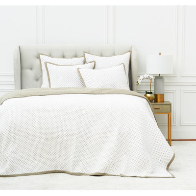 Courtepointe blanche / jaune 100% coton