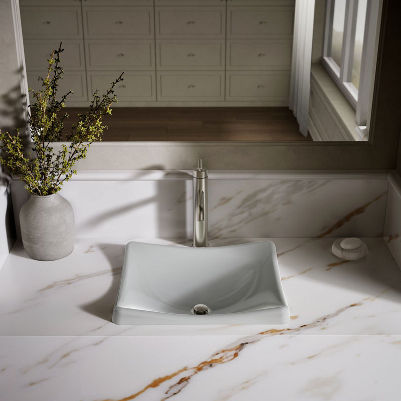 DemiLav Metal Specialty Vessel Bathroom Sink, Ice Gray