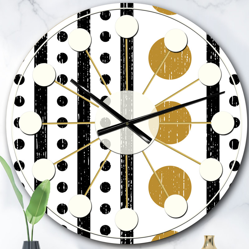 Horloge murale rétro Mid-Century, Surdimensionné