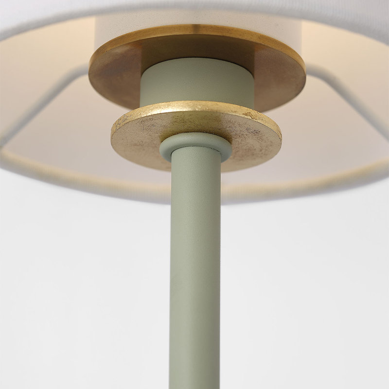 Julie Neill Lucia 21" Cordless Sconce with Linen Shade, Celadon/Crystal
