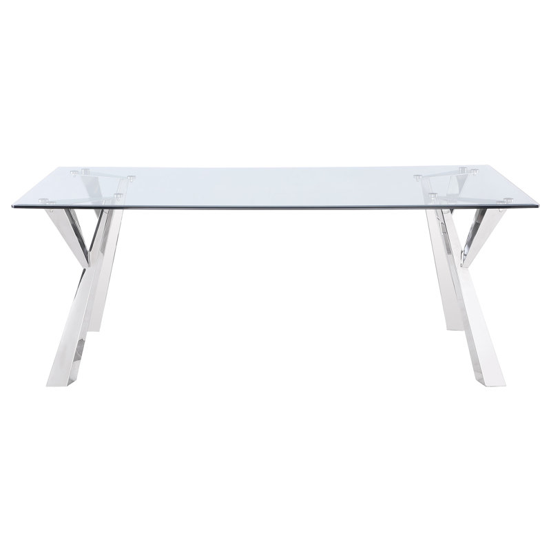 Keirra Glass Top Metal Base Dining Table