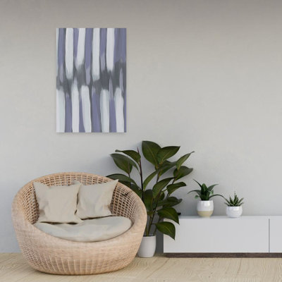 North South Violet Gray Abstract Contemporary Lavender Violet Wall Art Print 1 Piece Wrapped Canvas Wall Art