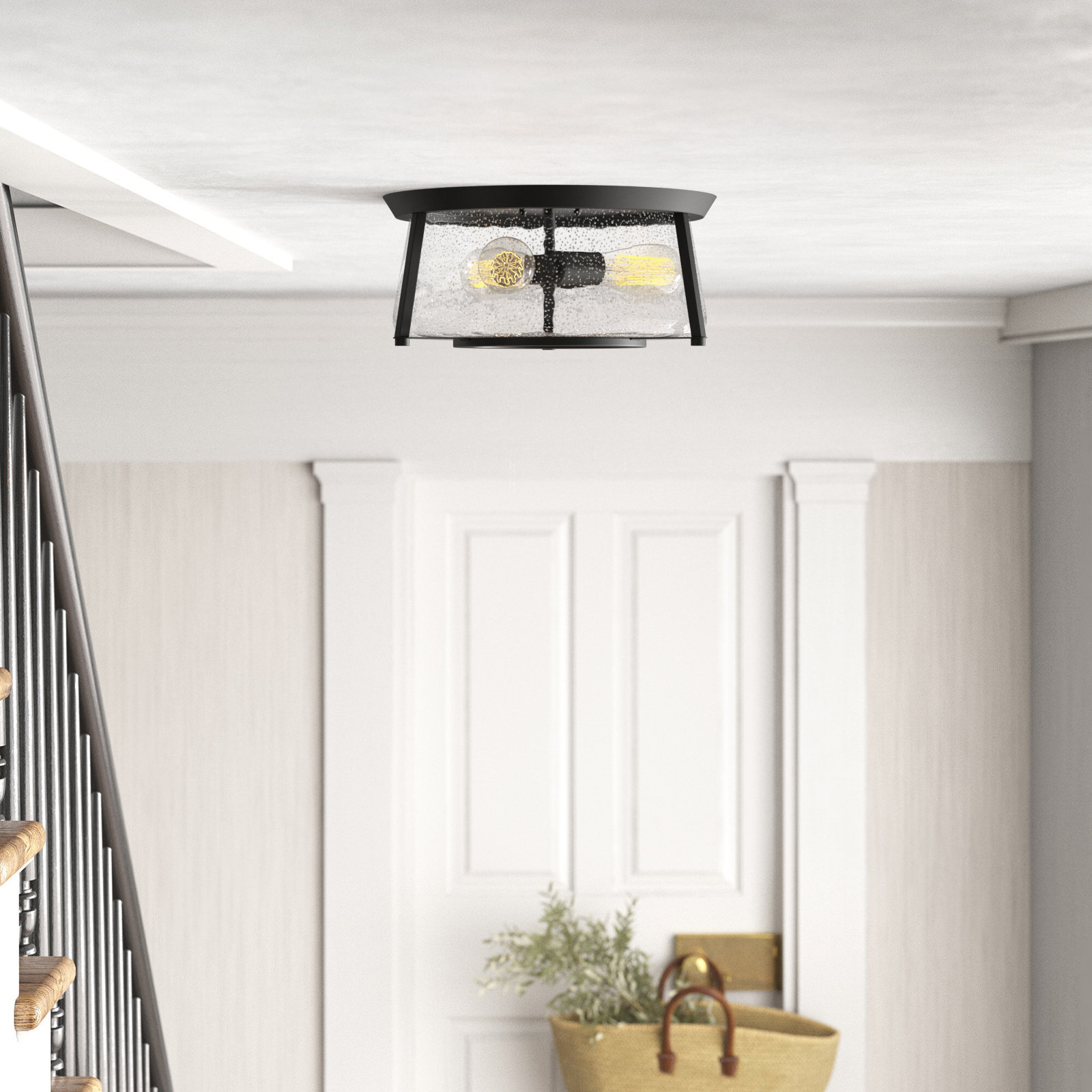Iyanola 3 Light Glass Flush Mount, English Bronze