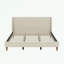 Lit plateforme tapissier moderne en velours beige avec tête de lit à oreilles et pieds en bois, aucun sommier nécessaire-1475453764-1443706238