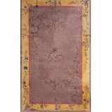 Antique Oversized Chinese - Art Deco Wool Room Size Ivory Rug