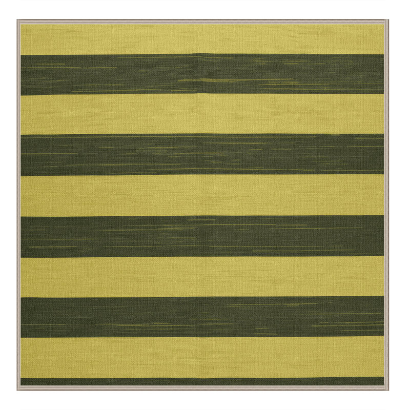 Tapis brun à rayures horizontales lavable à la machine, Carré 5 pi