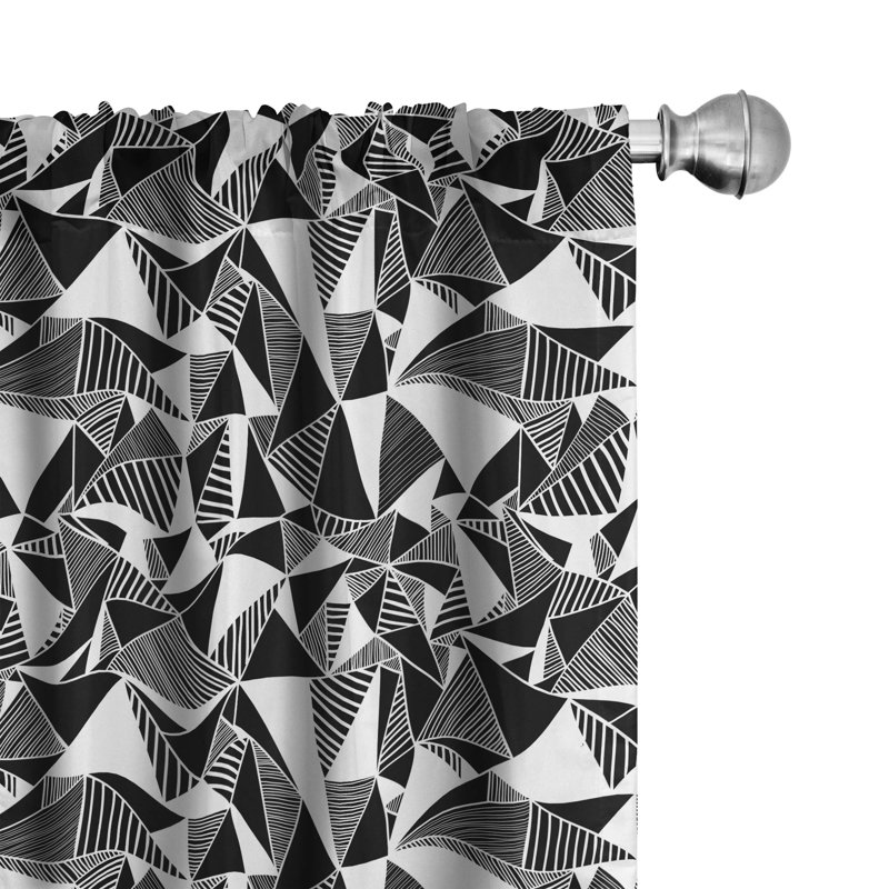 Geometric Semi-Sheer Rod Pocket Curtain Panels, 28" x 95"