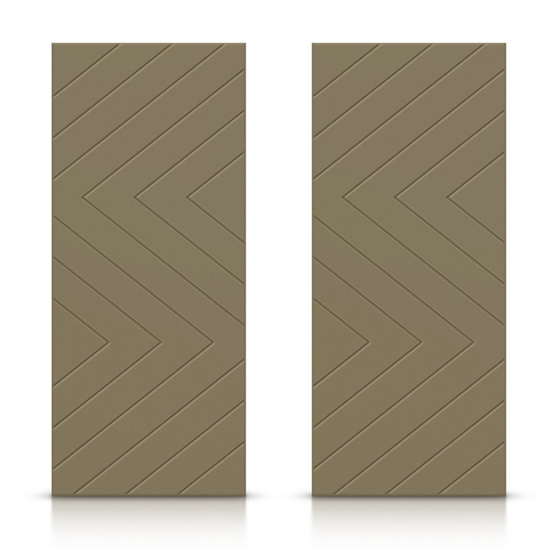 Portes de placard coulissantes à panneaux, 48 po x 80 po, Vert olive