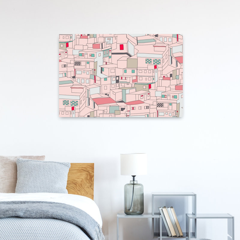 Art contemporain contemporain contemporain, H 36 po x l 24 po, Rose
