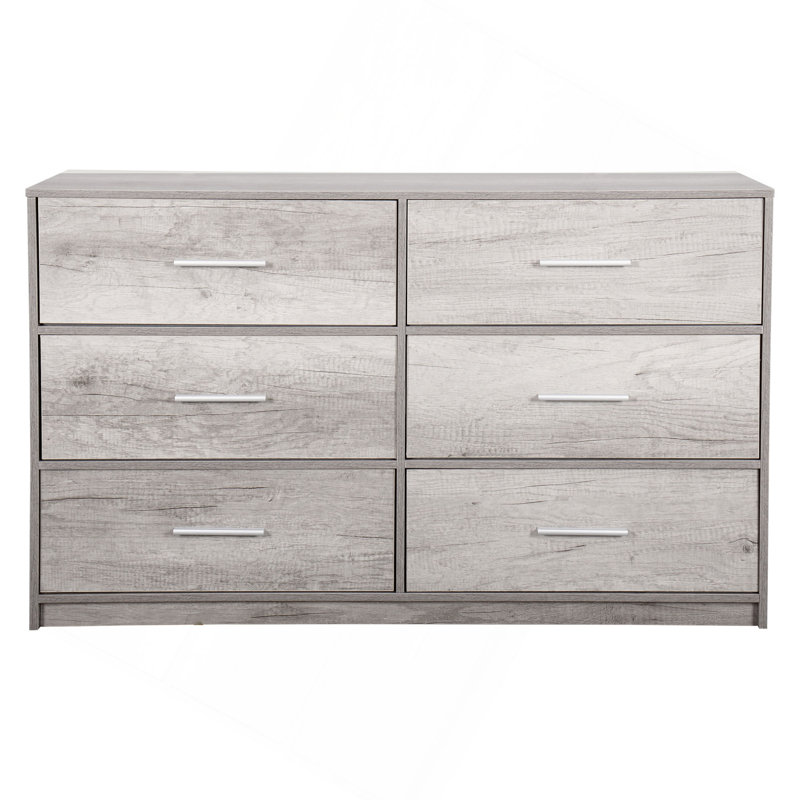 6-Drawer Dresser With Large Fabric Drawers, White, White, White