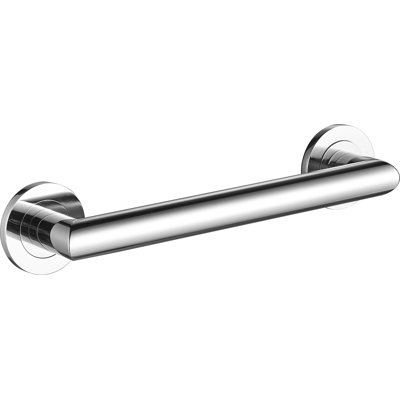 12" Wall-Mounted Summit Grab Bar - Chrome, Premium Brass Construction, Installation Hardware Included