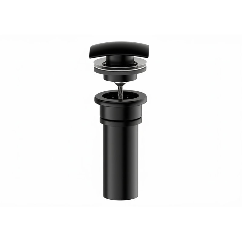 Drain carré pour lavabo de salle de bain, Noir mat	
