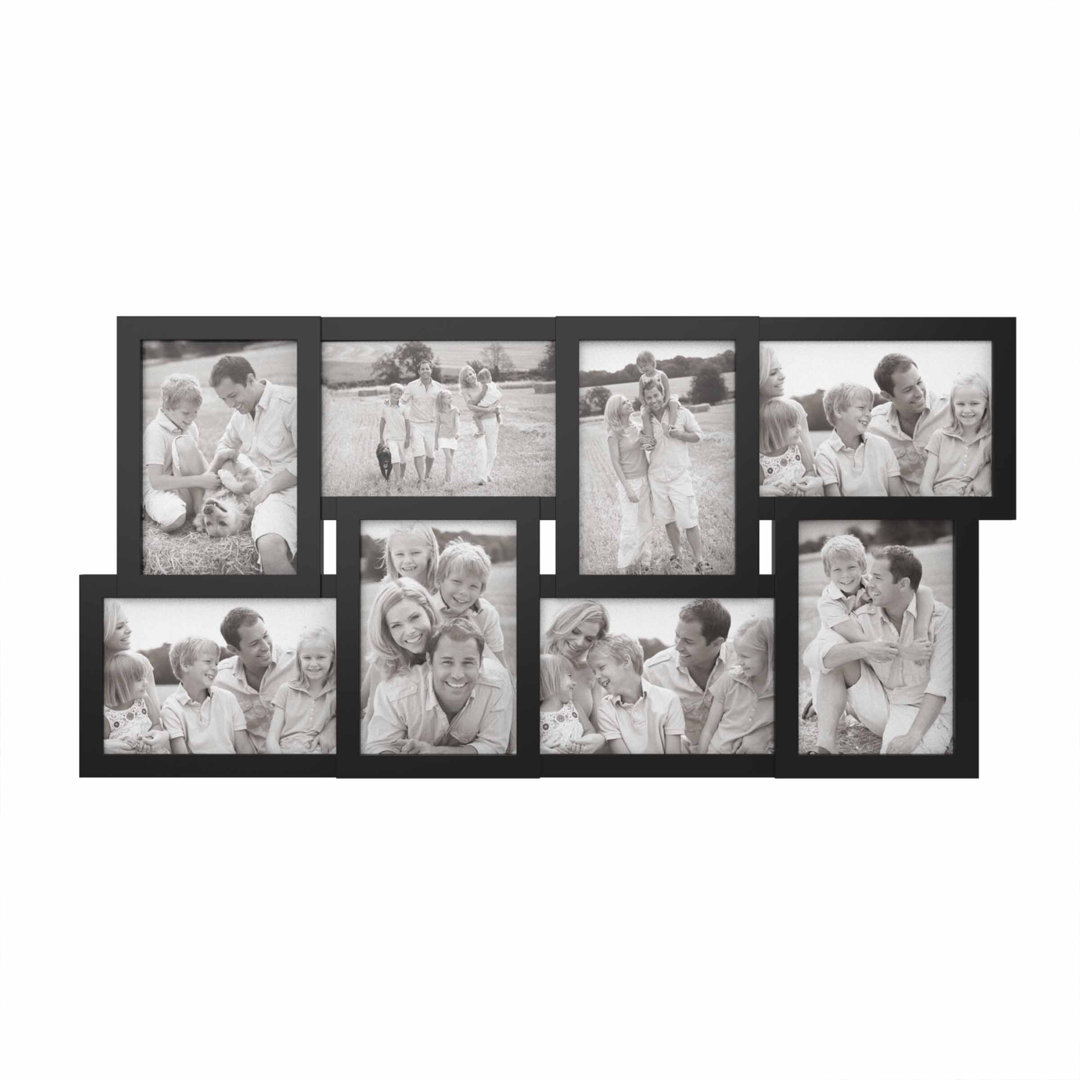 Benedetto Collage Picture Frame with 8 Openings for 4x6 Photos- Wall Hanging Multiple Photo Frame Display for Personalized Decor Ebern Designs