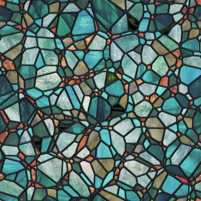Abstract Non-Wall Damaging Window Decal, Blue