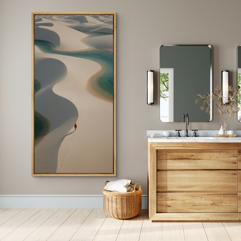 "Western Desert Landscape", reproduction d'art sur toile encadrée, H 60 po x l 30 po, Naturel