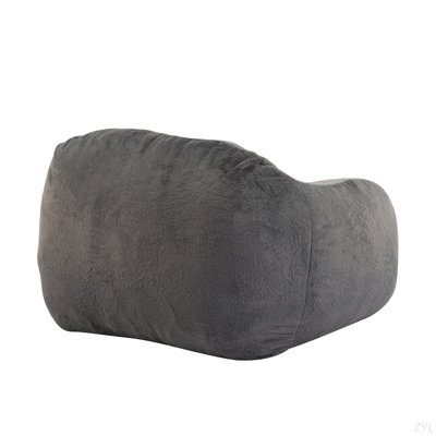 Fauteuil à billes d'intérieur, fausse fourrure grise