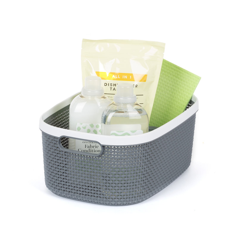LIVIVO Plastic Decorative Basket, 15cm H x 37cm W x 25.5cm D