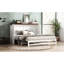 Armoire de lit grand avec rangement, rangement, blanc - noyer, pour les soirées pyjama dans les petits espaces, bureau à domicile et rangement en noyer massif-1233743609