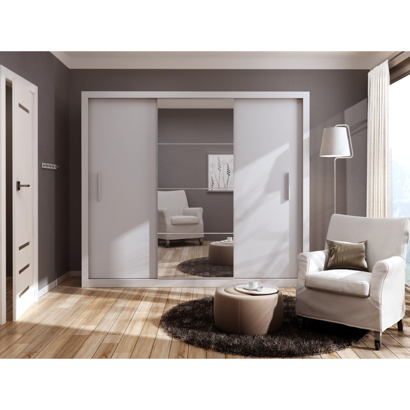 2 Door Sliding Wardrobe, White