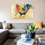 Colourful Rooster 1 Piece Painting on Canvas-466026584-466026587