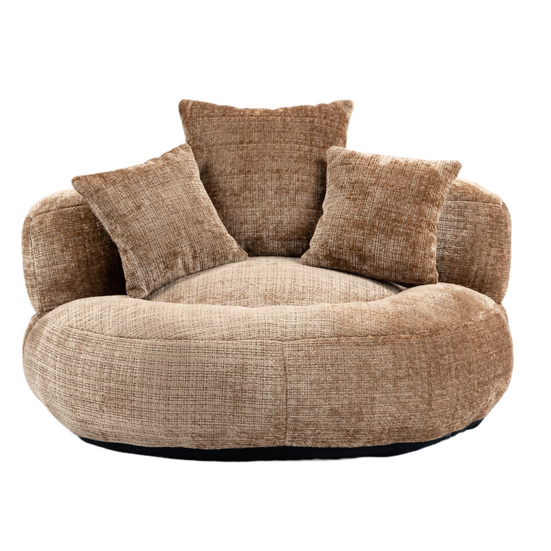 Mason Chenille Bean Bag Lounger, Coffee